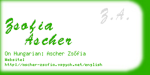 zsofia ascher business card