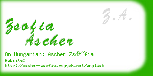 zsofia ascher business card